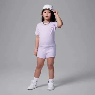 Jordan Brooklyn Essentials Little Kids' 2-piece Fleece Shorts Set In Pink