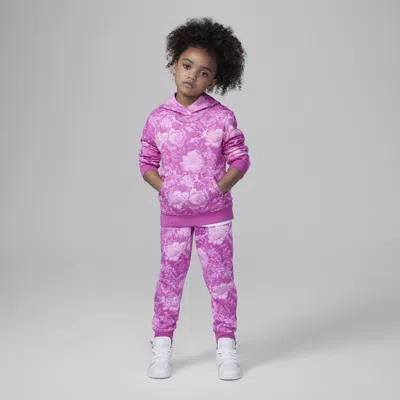 Jordan Brooklyn Essentials Little Kids' 2-piece Floral Printed Pullover Set In Pink