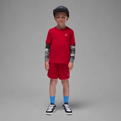 Jordan Brooklyn Essentials Little Kids' 2-piece French Terry Shorts Set In Red