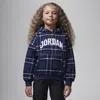 Jordan Brooklyn Essentials Little Kids' Plaid Print Pullover Hoodie In Blue
