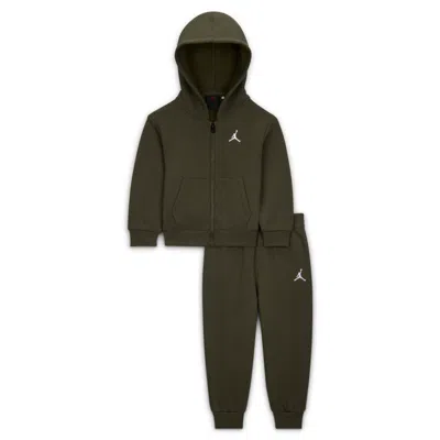 Jordan Brooklyn Fleece Baby (12-) 2-piece Full-zip Hoodie Set In Green