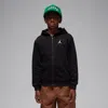 Jordan Brooklyn Fleece Big Kids' Full-zip Hoodie In Black