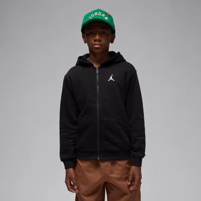 Jordan Brooklyn Fleece Big Kids' Full-zip Hoodie In Black