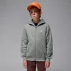 Jordan Brooklyn Fleece Big Kids' Full-zip Hoodie In Gray