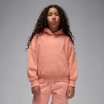 Jordan Brooklyn Fleece Big Kids' Pullover Hoodie In Orange