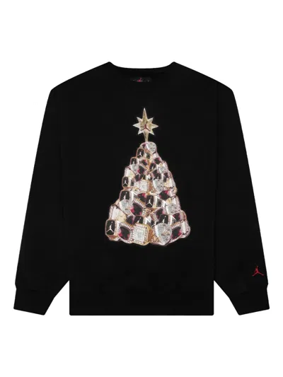 Jordan Brooklyn Fleece Cotton Sweatshirt In Black