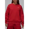 Jordan Brooklyn Fleece Crewneck Sweatshirt In Gym Red/white