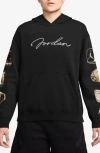 Jordan Brooklyn Fleece Graphic Hoodie In Black/sail