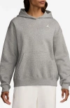 Jordan Women's  Brooklyn Fleece Pullover Hoodie In Dark Grey Heather/white