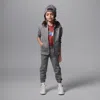 Jordan Brooklyn Fleece Little Kids' 2-piece Full-zip Hoodie Set In Grey
