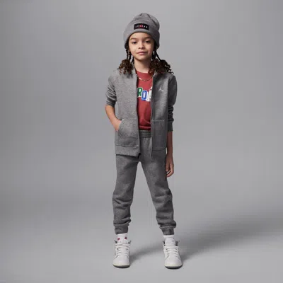 Jordan Brooklyn Fleece Little Kids' 2-piece Full-zip Hoodie Set In Grey
