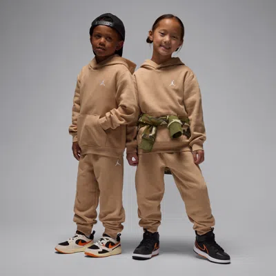 Jordan Brooklyn Fleece Little Kids' 2-piece Pullover Hoodie Set In Brown