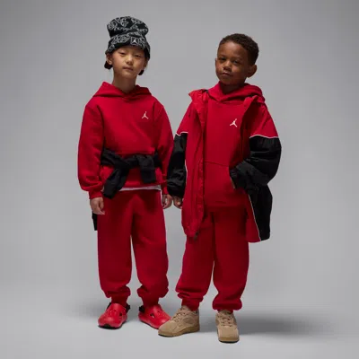Jordan Brooklyn Fleece Little Kids' 2-piece Pullover Hoodie Set In Red