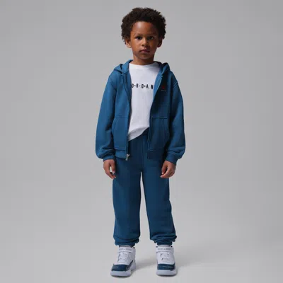 Jordan Brooklyn Fleece Little Kids' 2-piece Full-zip Hoodie Set In Blue