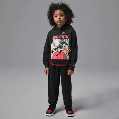 Jordan Brooklyn Fleece Little Kids' Aj6 2-piece Pullover Set In Black