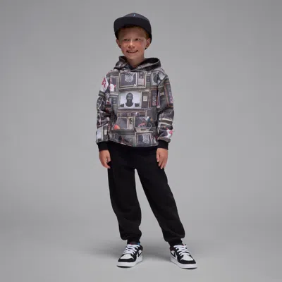 Jordan Brooklyn Fleece Little Kids' Printed 2-piece Set In Black