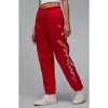 Jordan Brooklyn Fleece Rhinestone Logo Sweatpants In Red