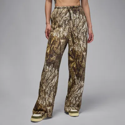 Jordan Brooklyn Fleece Women's Open-hem Trousers In Gray