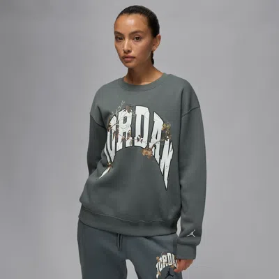 Jordan Brooklyn Fleece Women's Realtree Crew-neck Sweatshirt In Gray