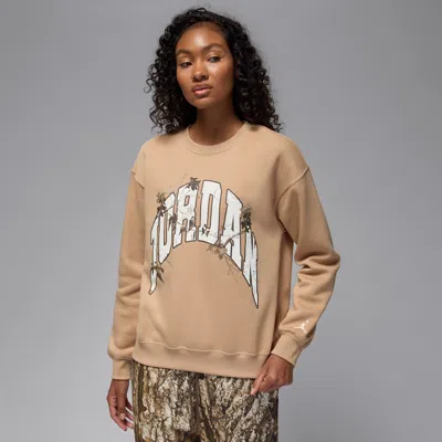 Jordan Brooklyn Fleece Women's Realtree Crew-neck Sweatshirt In Brown