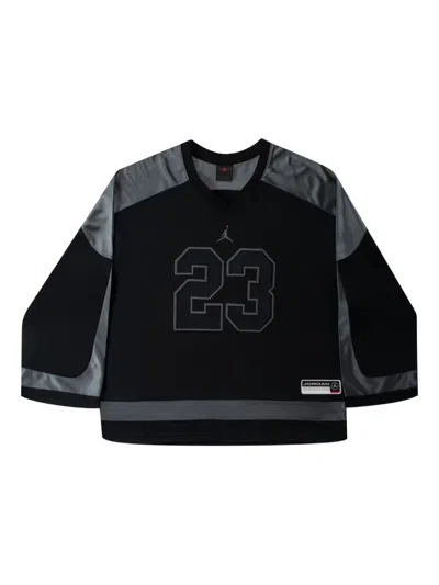 Jordan Brooklyn Hockey V-neck T-shirt In Black