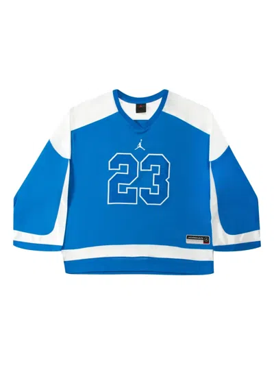 Jordan Brooklyn Hockey V-neck T-shirt In Blue