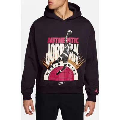 Jordan Brooklyn Oversize Aj6 Fleece Hoodie In Black
