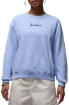 Jordan Brooklyn Oversize Fleece Crewneck Sweatshirt In Blue