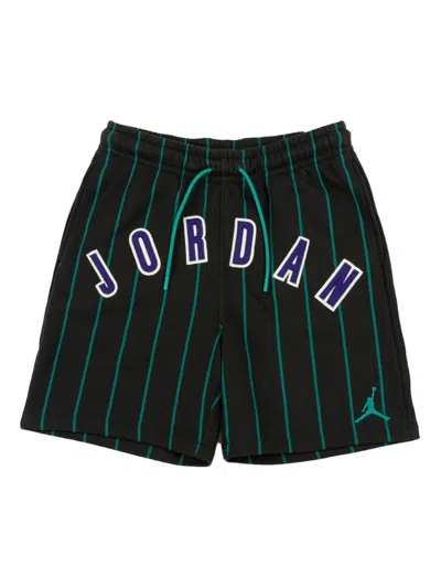 Jordan Brooklyn Pinstriped Track Shorts In Black