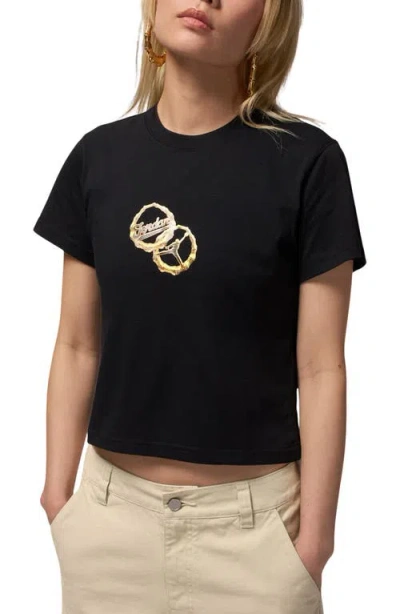 Jordan Brooklyn Puffy Graphic Tee In Black