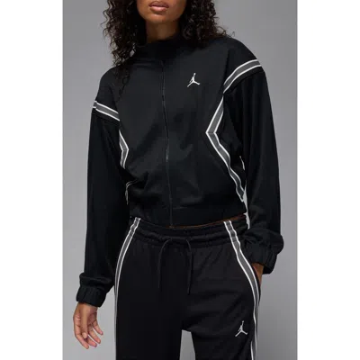 Jordan Brooklyn Track Jacket In 010 Black/sail