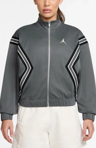 Jordan Brooklyn Track Jacket In Gray