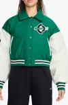 Jordan Brooklyn Varsity Coach's Jacket In Green