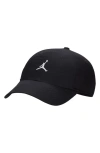 Jordan Club Adjustable Unstructured Hat In Black/ Black/ White