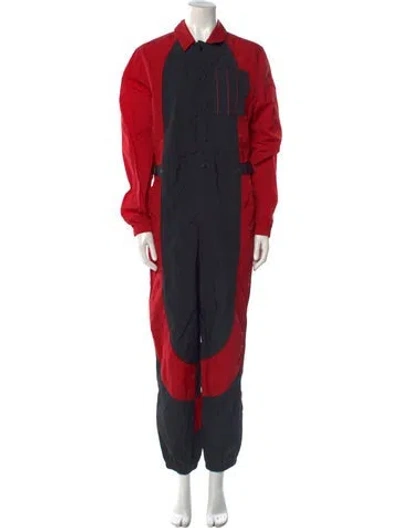 Pre-owned Jordan Colorblock Pattern Jumpsuit In Red