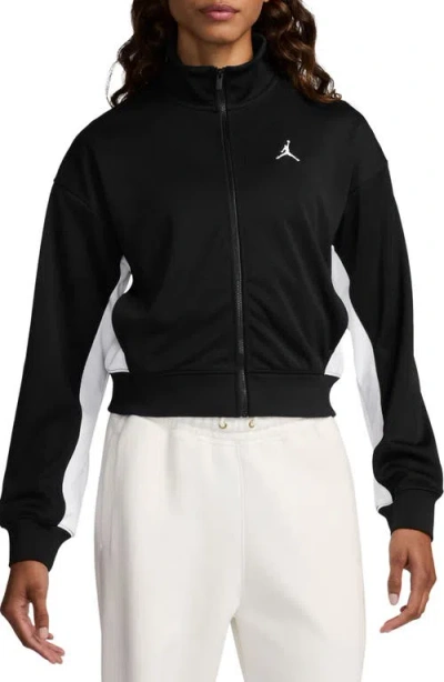 Jordan Core Knit Jacket In Black/white/white