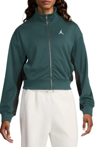 Jordan Core Knit Jacket In Oxidized Green/ Black/ White