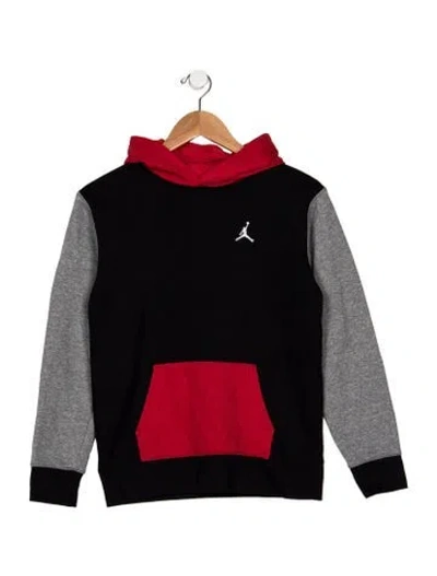 Pre-owned Jordan Kids' Cotton Black And Multicolor Patterned Pullover Hoodie