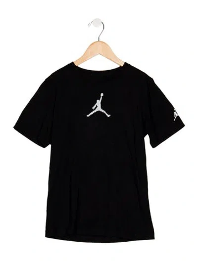 Pre-owned Jordan Kids' Cotton Black And Multicolor Patterned Short Sleeve T-shirt