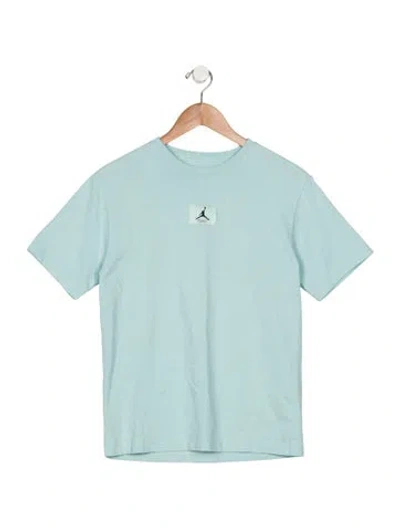 Pre-owned Jordan Kids' Cotton Blue Patterned Short Sleeve T-shirt