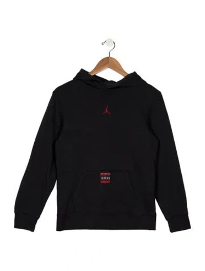 Pre-owned Jordan Kids' Cotton Grey And Multicolor Patterned Pullover Hoodie