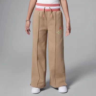 Jordan Court Of Legends Big Kids' Open Hem Pants In Brown