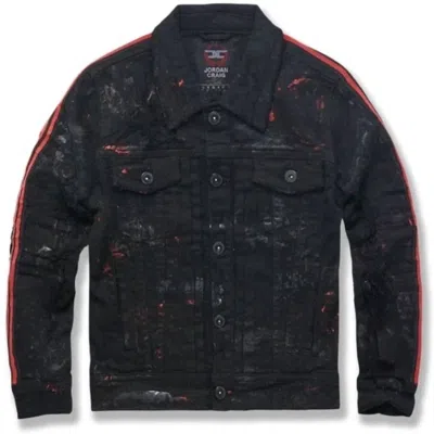 Jordan Craig Kids' Boy's Youth Dillinger Striped Trucker Jacket In Bred In Black
