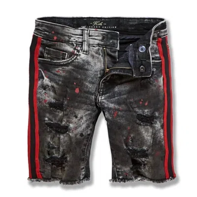 Jordan Craig Kids' Boy's Youth Sparta Striped Denim Short In Bred In Black