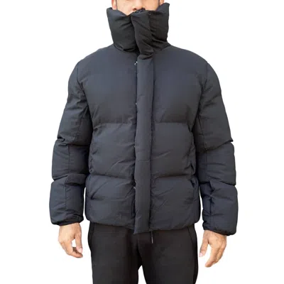 Jordan Craig High Collar Puffer Coat In Black