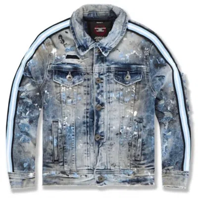 Jordan Craig Kids' Junior's Sparta Striped Denim Jacket In University Blue