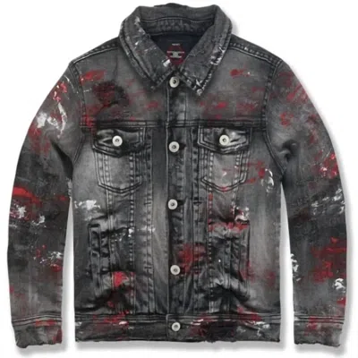 Jordan Craig Kids' Avalanche Denim Trucker Jacket In Bred In Black