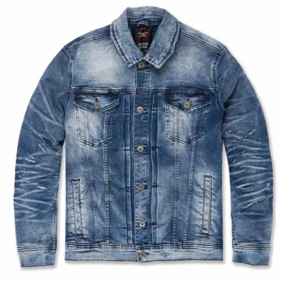 Jordan Craig Men's Bayside Denim Trucker Jacket In Deep Blue