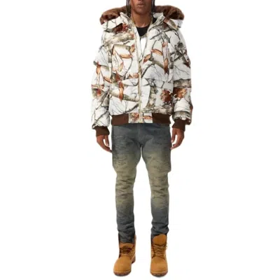 Jordan Craig Men's Cross Bay Bomber Jacket In Snow Camo In Multi