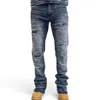 Jordan Craig Men's Theo Slight Flare Stack Denim Jean In Aged Wash In Multi